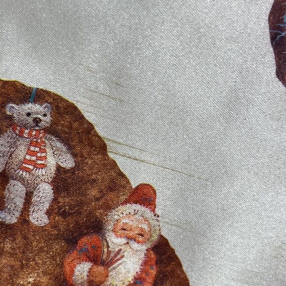 Vintage Satin Christmas Stocking Victorian Style Teddy Santa Horse Giordano 18” - Picture 6 of 13